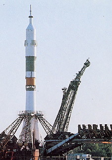 Soyuz T-6 on launch pad