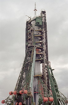 Soyuz TM-33 on launch pad
