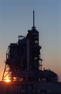 STS-99 on launch pad
