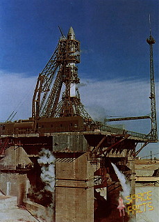 Voskhod on launch pad