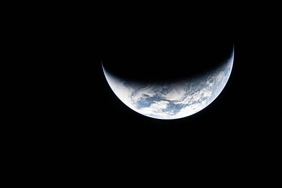 Earth seen from Artemis II after translunar injection burn