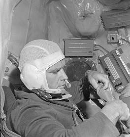 Shatalov onboard Soyuz 10