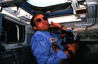 Lee onboard Space Shuttle