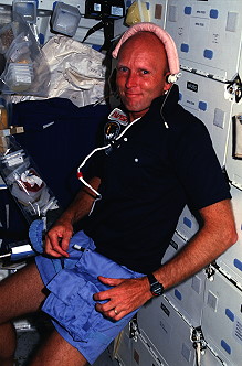 Fullerton onboard Space Shuttle