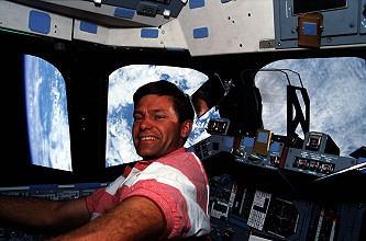 McMonagle onboard Space Shuttle