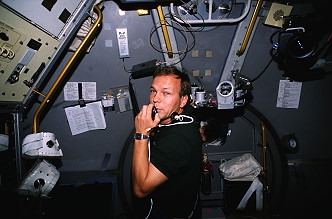 Schlegel onboard Space Shuttle