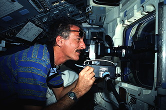 Hoffman onboard Space Shuttle