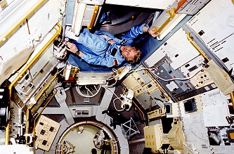 Reinhard Furrer onboard Spacelab