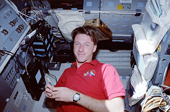 Foale onboard Space Shuttle