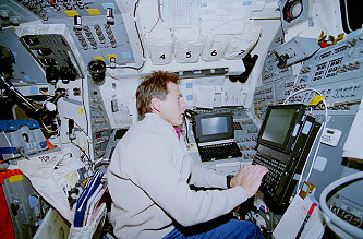 Durrance onboard Space Shuttle
