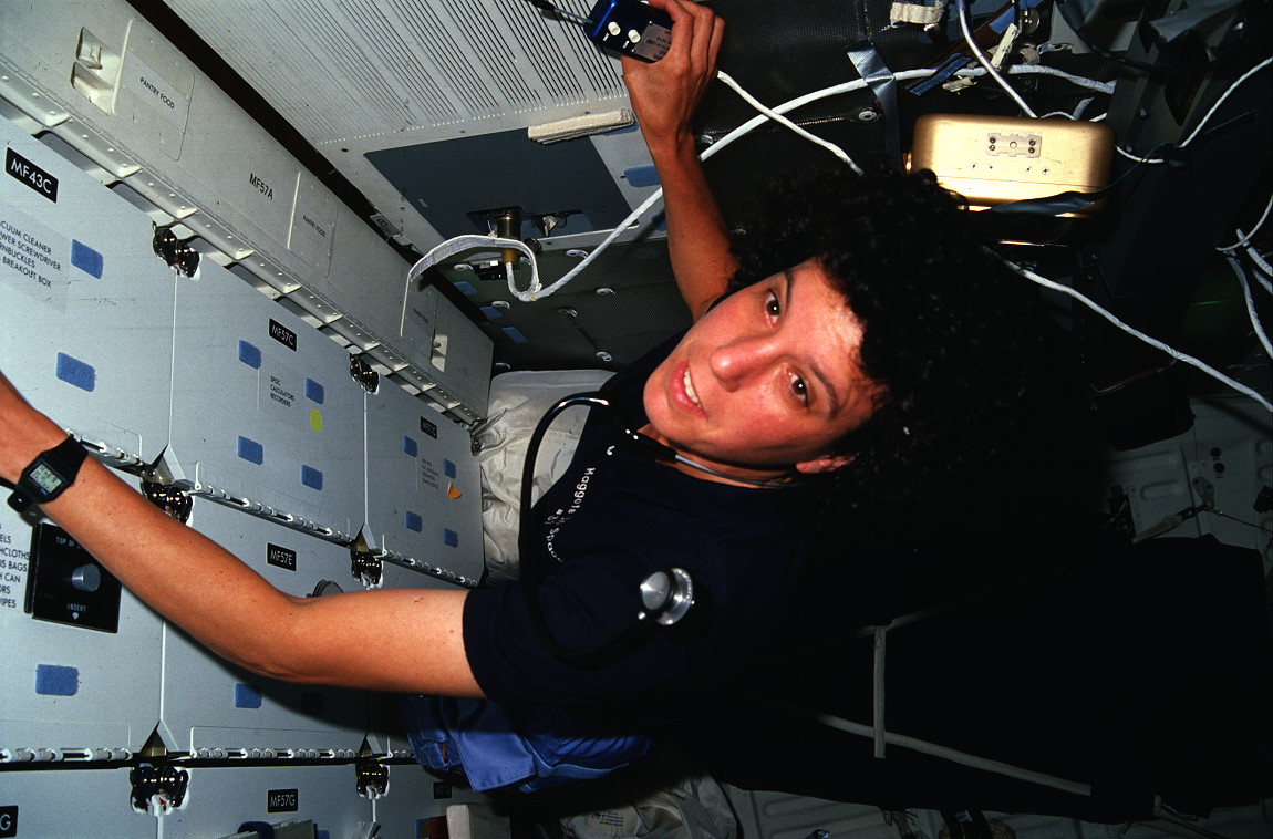 Baker onboard Space Shuttle