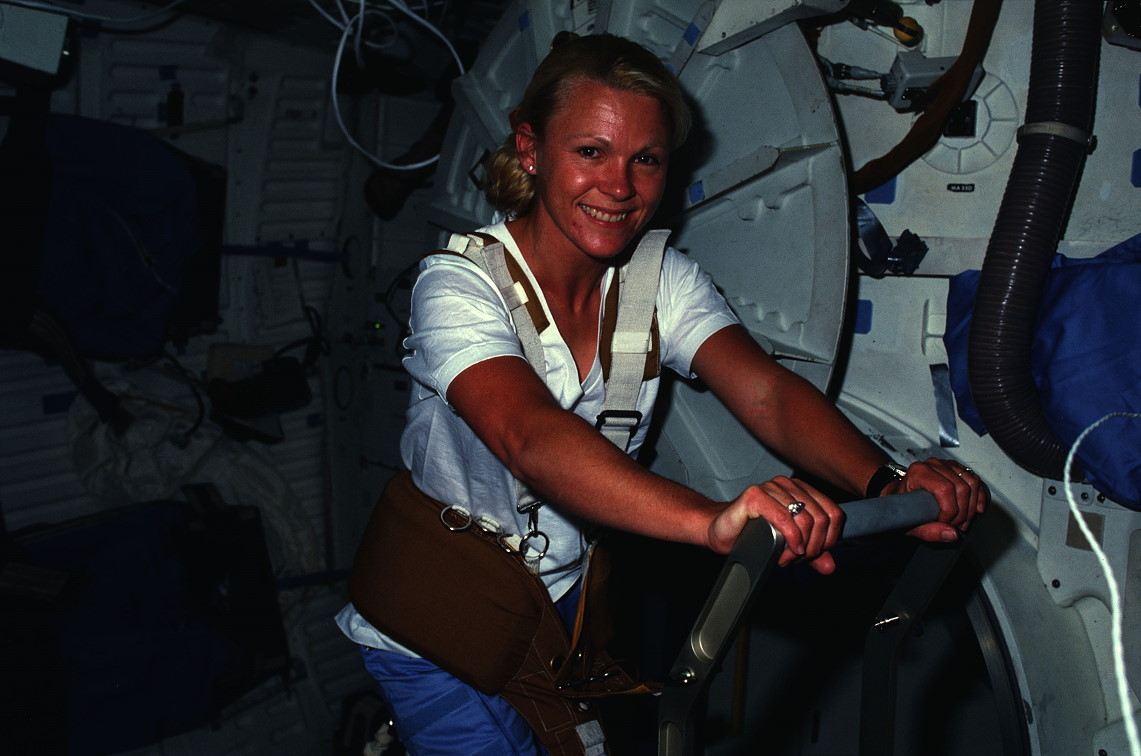 Seddon onboard Shuttle