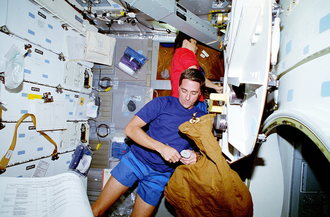 Thomas onboard Space Shuttle