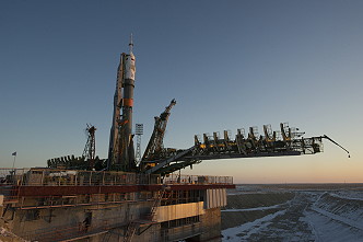 Soyuz MS-07 on the launch pad