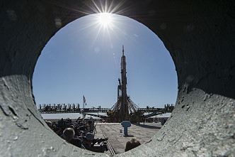 Soyuz MS-09 on the launch pad