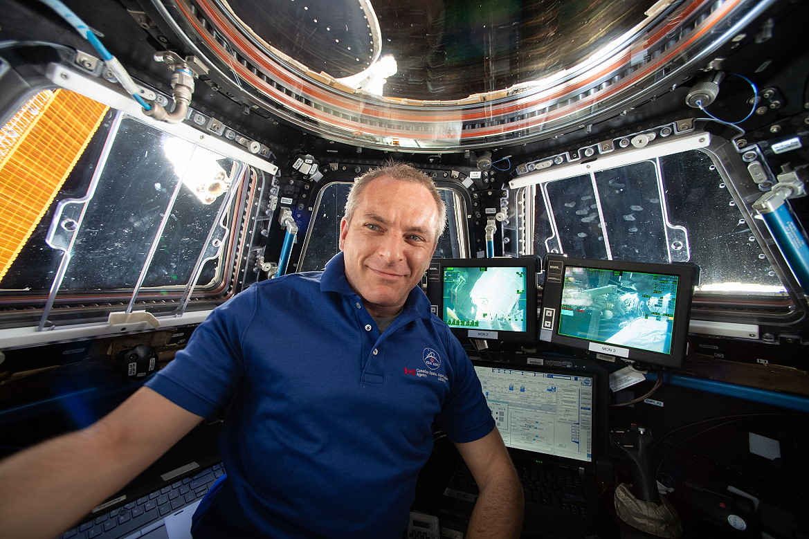 David Saint-Jacques inside Cupola