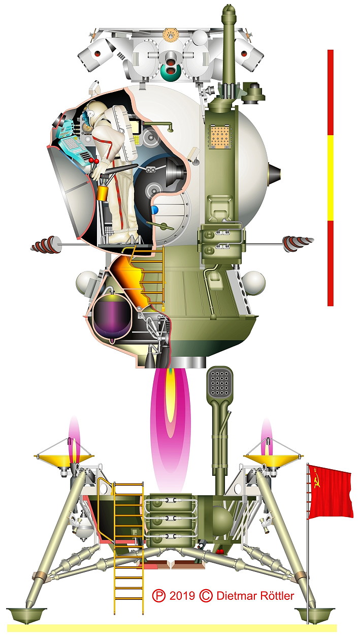 Soviet Lunar Lander - liftoff from the moon