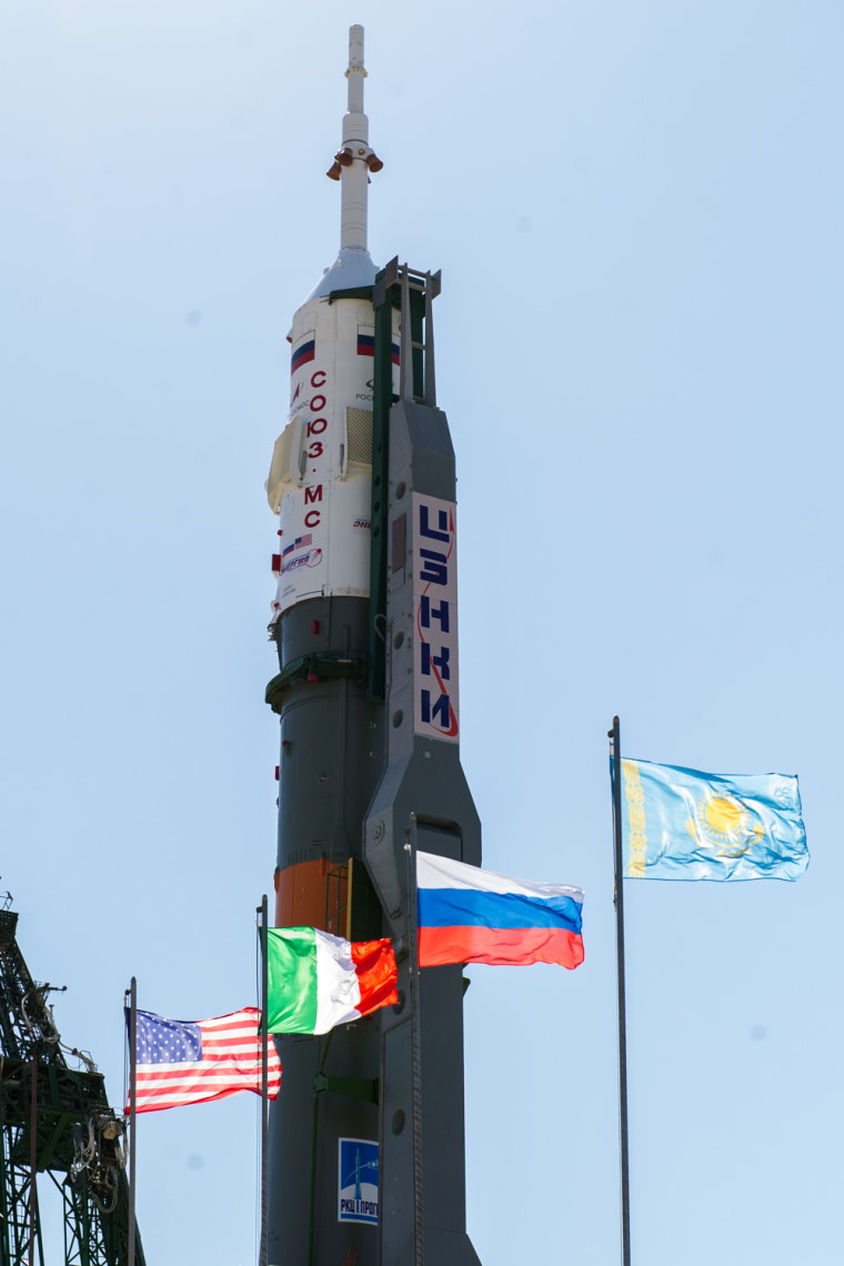 Soyuz MS-13 on the launch pad