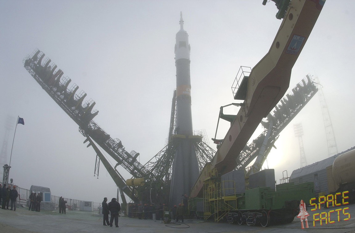 Soyuz TM-3 on the launch pad