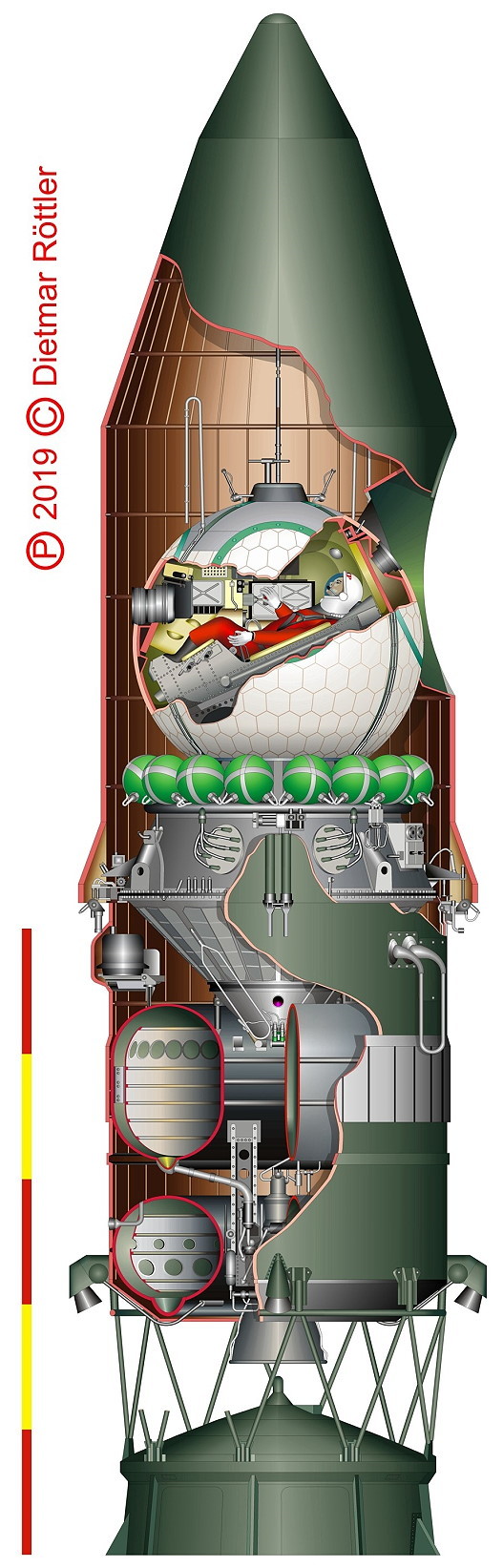Vostok on the top of the rocket