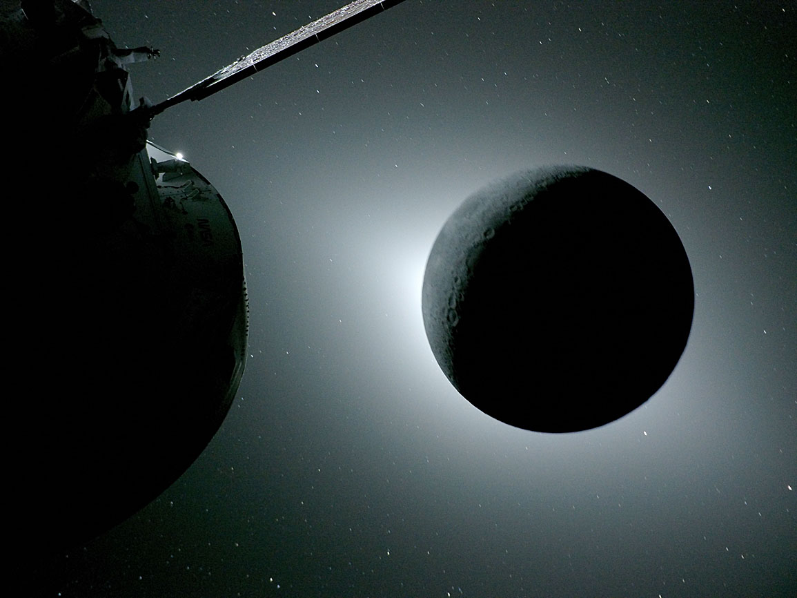 Solar Eclipse during Moon flyby of Artemis II